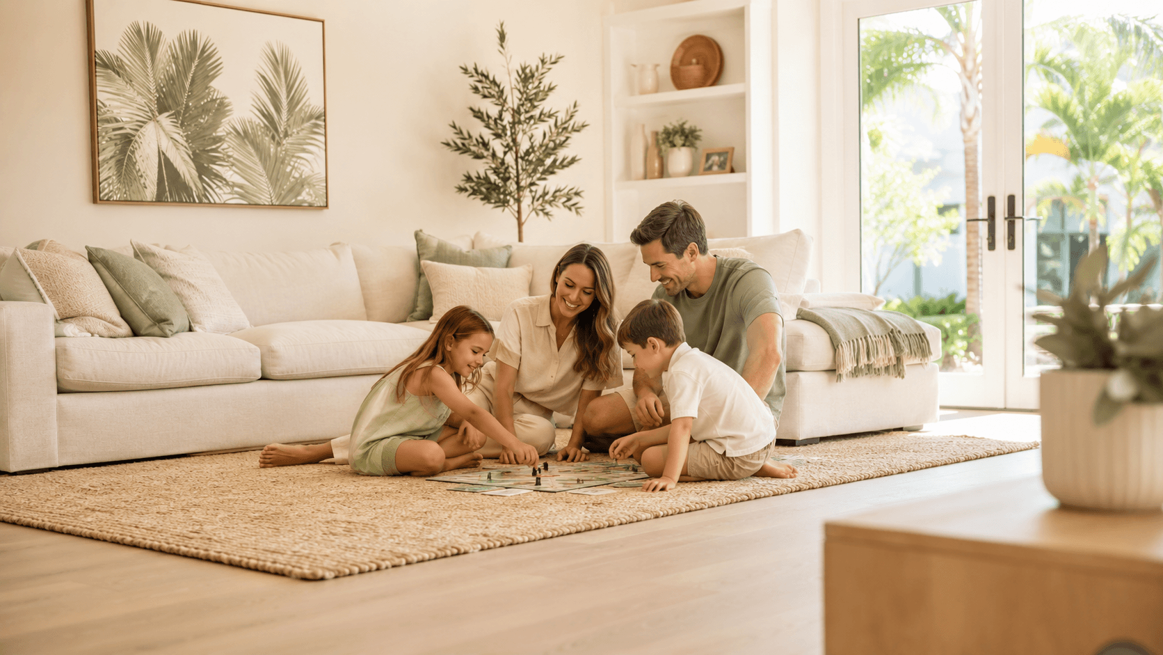 A family enjoying time together in their clean, comfortable Tampa Bay home